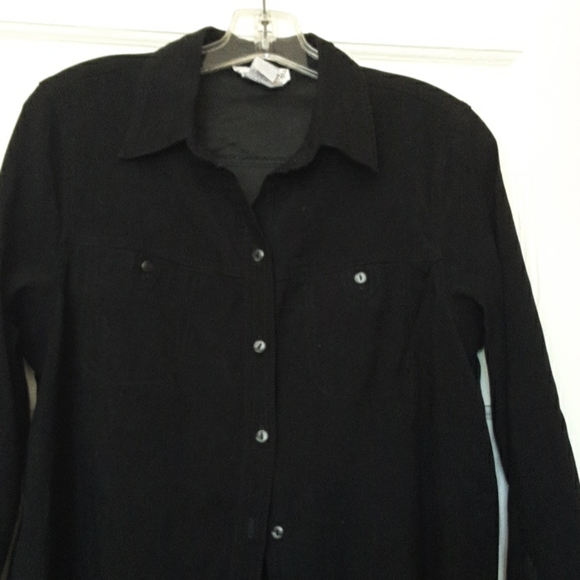 Black Button Down Maternity Shirt - Picture 2 of 4